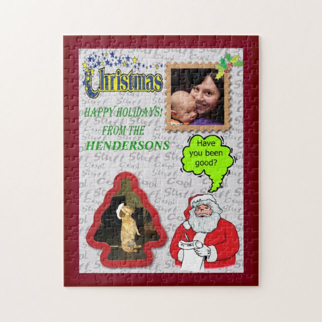 Christmas Santa & Tree Add Photos Jigsaw Puzzle (Vertical)
