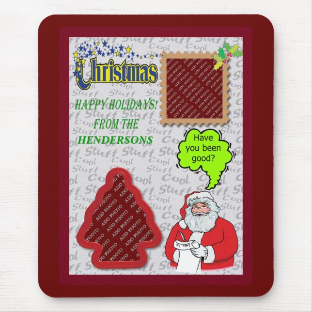 Christmas Santa & Tree Add Photos Mouse Mat (Front)