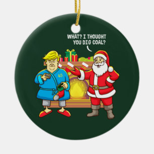 Christmas Santa Trump Funny Ceramic Tree Decoration