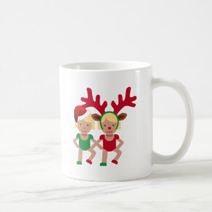 christmas santa twins emoji coffee mug