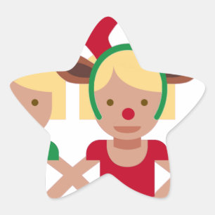 christmas santa twins emoji star sticker