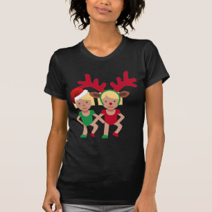 christmas santa twins emoji T-Shirt