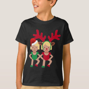 christmas santa twins emoji T-Shirt