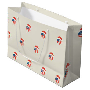 Christmas Santa US Flag Gift Bag