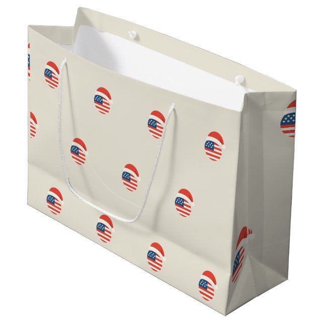 Christmas Santa US Flag Gift Bag (Front Angled)
