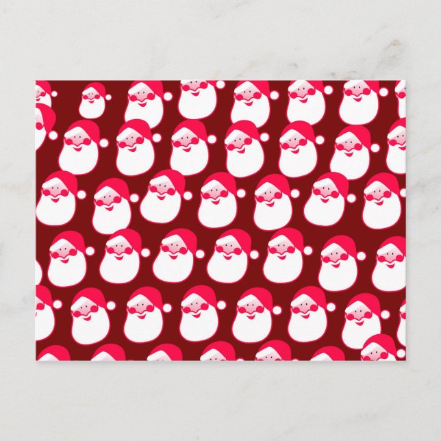 Christmas Santa Wallpaper Holiday Postcard (Front)