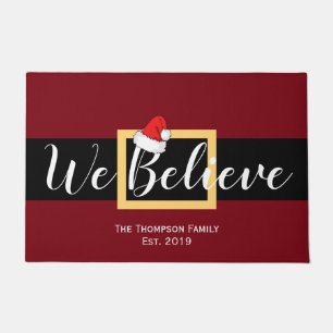 Christmas Santa We Believe Doormat