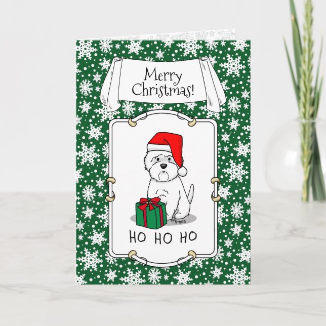 Christmas Santa West Highland White Terrier Westie Card (Front)