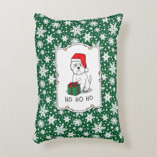 Christmas Santa West Highland White Terrier Westie Decorative Cushion