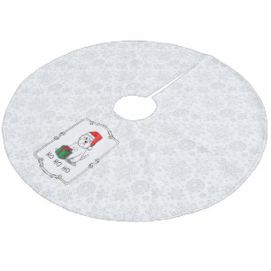 Christmas Santa West Highland White Terrier Westie Fleece Tree Skirt