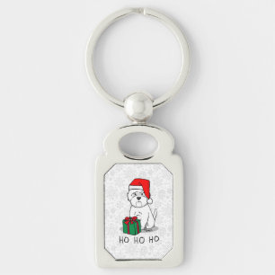 Christmas Santa West Highland White Terrier Westie Key Ring