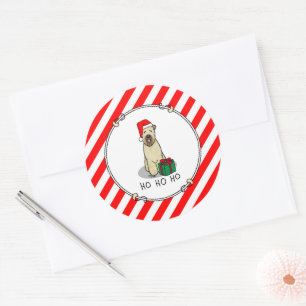 Christmas Santa Wheaten Terrier (wheaten 1b2) Cute Classic Round Sticker