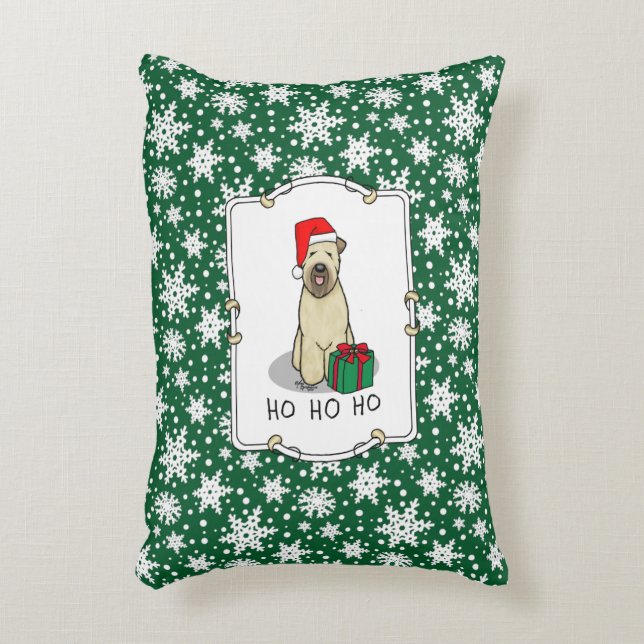 Christmas Santa Wheaten Terrier (wheaten 1b2) Cute Decorative Cushion (Front(Vertical))
