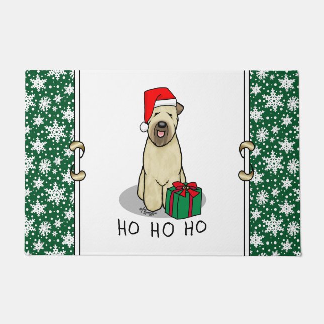 Christmas Santa Wheaten Terrier (wheaten 1b2) Cute Doormat (Front)