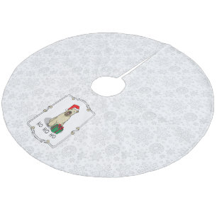 Christmas Santa Wheaten Terrier (wheaten 1b2) Cute Fleece Tree Skirt