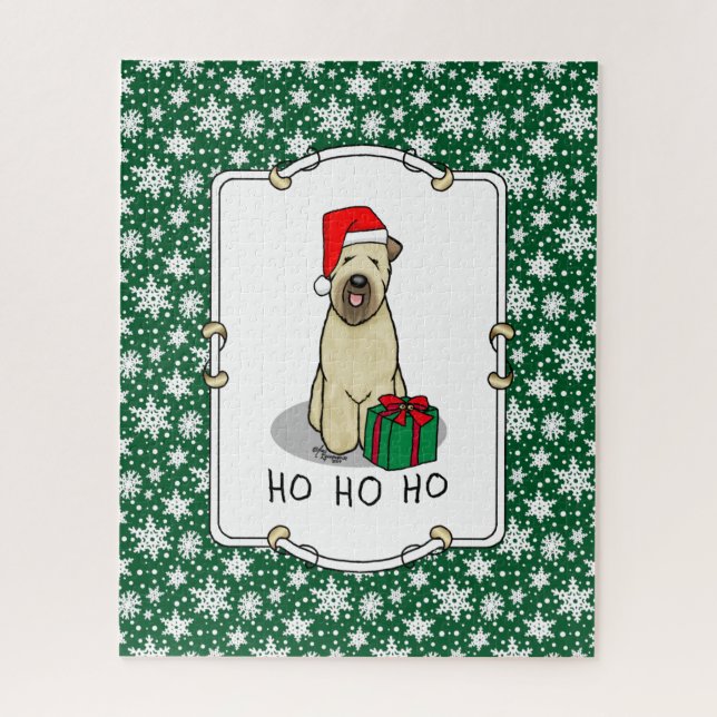 Christmas Santa Wheaten Terrier (wheaten 1b2) Cute Jigsaw Puzzle (Vertical)