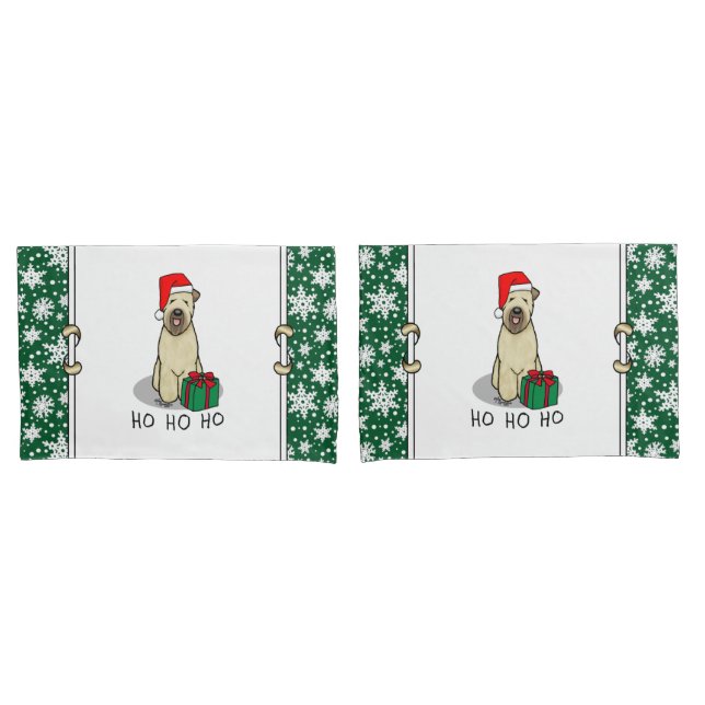 Christmas Santa Wheaten Terrier (wheaten 1b2) Cute Pillowcase (Front-Set)