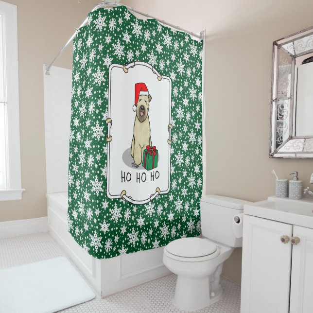 Christmas Santa Wheaten Terrier (wheaten 1b2) Cute Shower Curtain (In Situ)