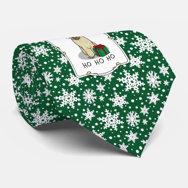 Christmas Santa Wheaten Terrier (wheaten 1b2) Cute Tie (Rolled)