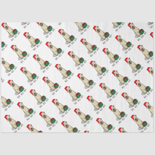 Christmas Santa Wheaten Terrier (wheaten 1b2) Cute Tissue Paper (Front)