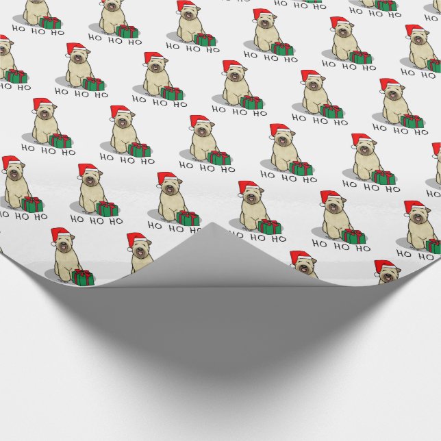 Christmas Santa Wheaten Terrier (wheaten 1b2) Cute Wrapping Paper (Corner)