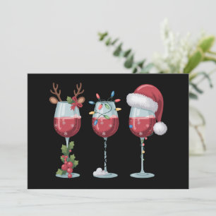 Christmas Santa Wine Glass Holiday Season Drinking Card