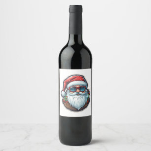 Christmas Santa Wine Label