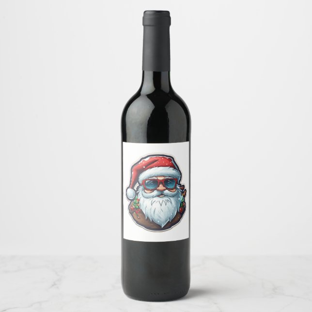 Christmas Santa Wine Label (Front)