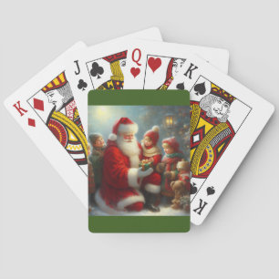 Christmas Santa With Children 2 Playing Cards