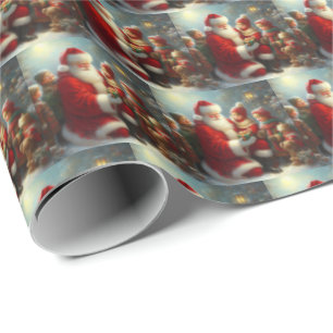 Christmas Santa with Children 2 Wrapping Paper