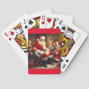 Christmas Santa With Children 3 Playing Cards
