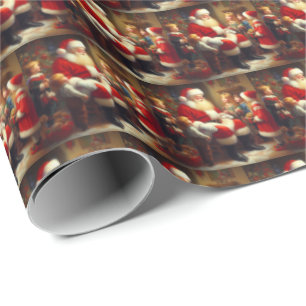 Christmas Santa with Children 3 Wrapping Paper