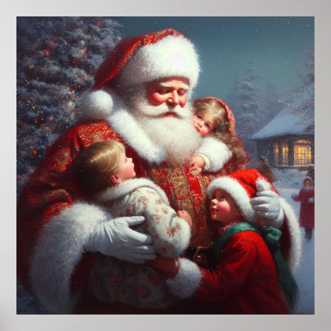 Christmas Santa with Children 4 Poster (Front)