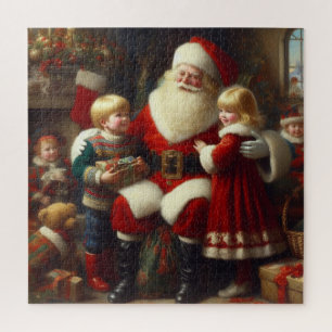 Christmas Santa With Children 6 Jigsaw Puzzle