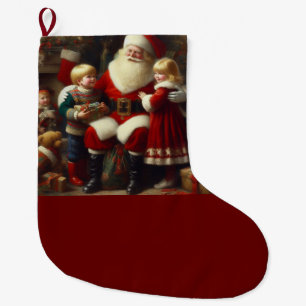 Christmas Santa with Children 6 Large Christmas Stocking