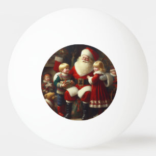 Christmas Santa With Children 6 Ping Pong Ball