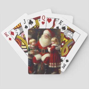 Christmas Santa With Children 6 Playing Cards