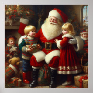 Christmas Santa with Children 6 Poster