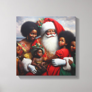 Christmas Santa with Children 7 Canvas Print