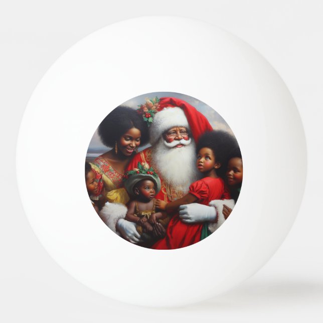 Christmas Santa With Children 7 Ping Pong Ball (Front)