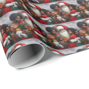 Christmas Santa with Children 7 Wrapping Paper