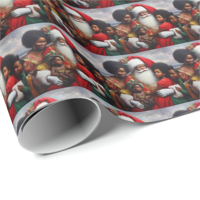 Christmas Santa with Children 7 Wrapping Paper (Roll Corner)