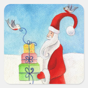 Christmas Santa with gifts sticker