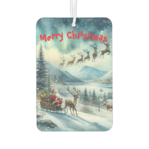 Christmas Santa with Reindeer Car Air Freshener