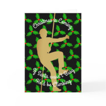 Christmas Santa Would be Rock Climbing