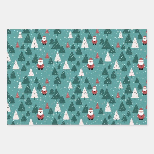 Christmas Santa Wrapping Paper Sheets (Front)