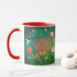 Christmas Santa Wreath Mug