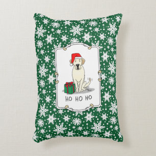 Christmas Santa Yellow Labrador Retriever Cute Decorative Cushion