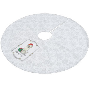 Christmas Santa Yellow Labrador Retriever Cute Fleece Tree Skirt