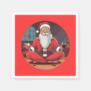 Christmas Santa Yoga Pose  Napkin